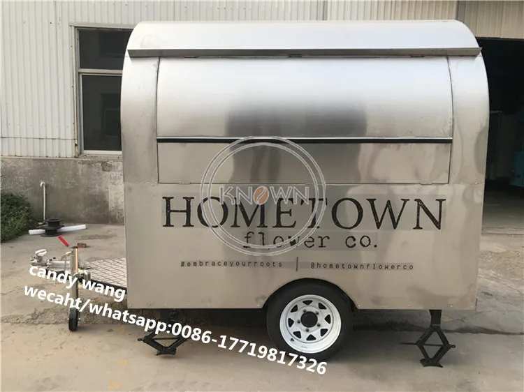220cm Length Food Trailer Mobile Truck Cart All Stainless Steel For Fast With 2 Big Wheels | Бытовая техника