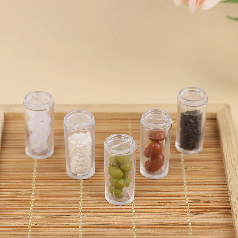 

5pcs/lot 1:12 Doll House Mini Furniture Miniature Dry Glass Bottle Cereal Kitchen Accessories