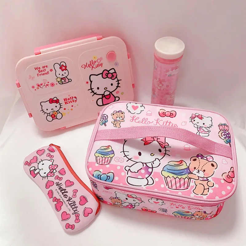 Sanrio сумка Hello Kitty мультяшная мелодия Ланч-бокс изоляционная вместительная для