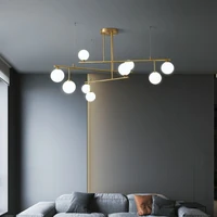 copper modern luxury led chandelier lighting glass ball dining living room bedroom restaurant home decoration hanging lamp
