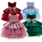 Платье принцессы для девочек, с цветочным рисунком, на свадьбу, для дня рождения, с открытой спиной