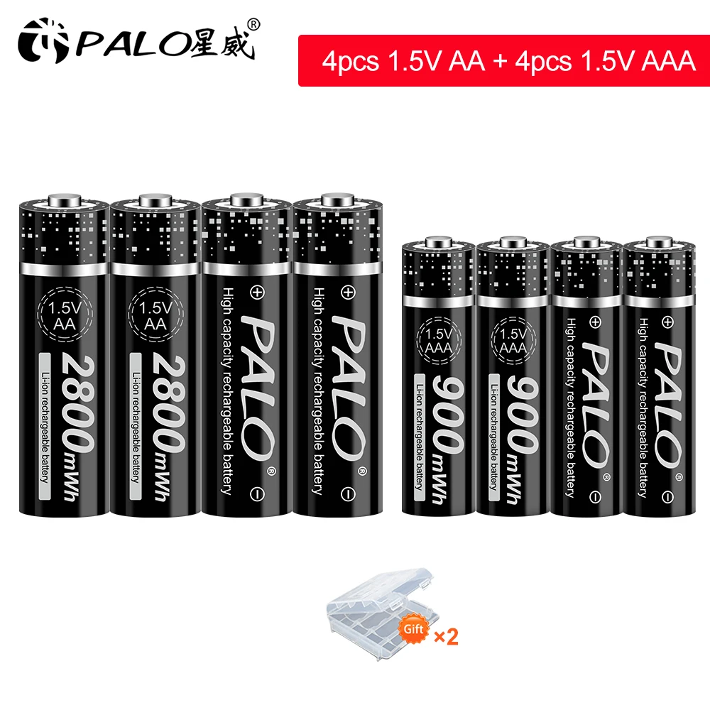 Аккумуляторная батарея PALO 1 5 в AA Li Ion + AAA литий ионная аккумуляторная для камеры