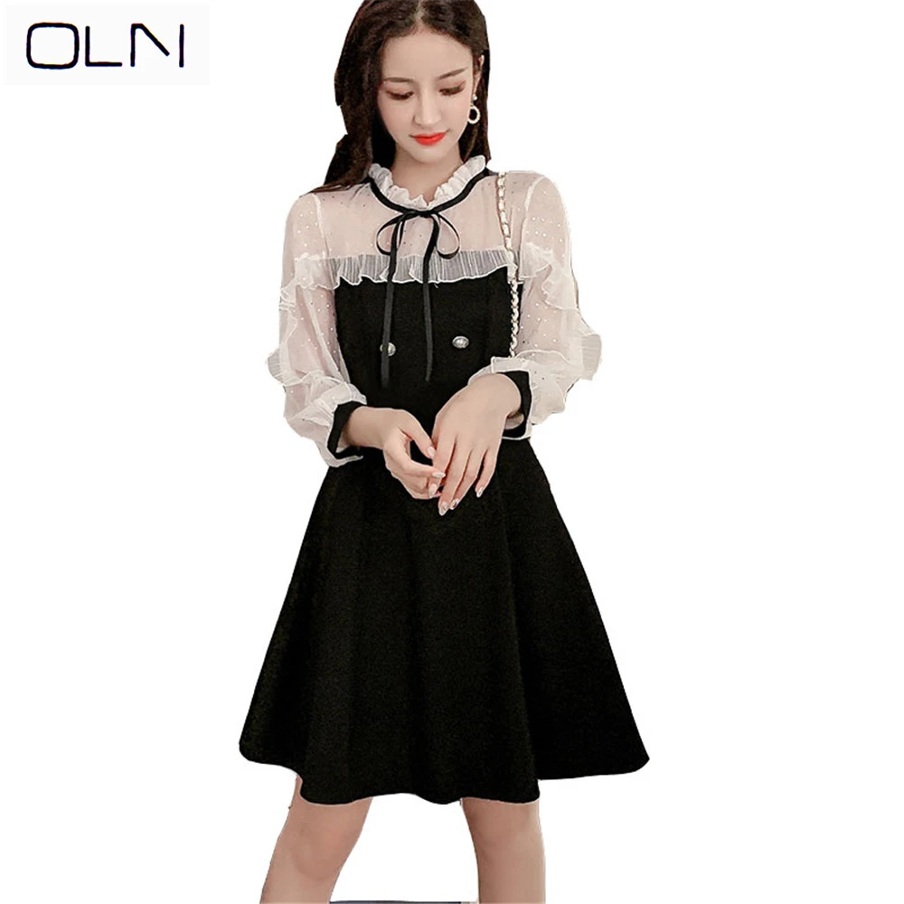 Платье OLN осень-зима корейское платье vestidos Новое поступление оптовая продажа