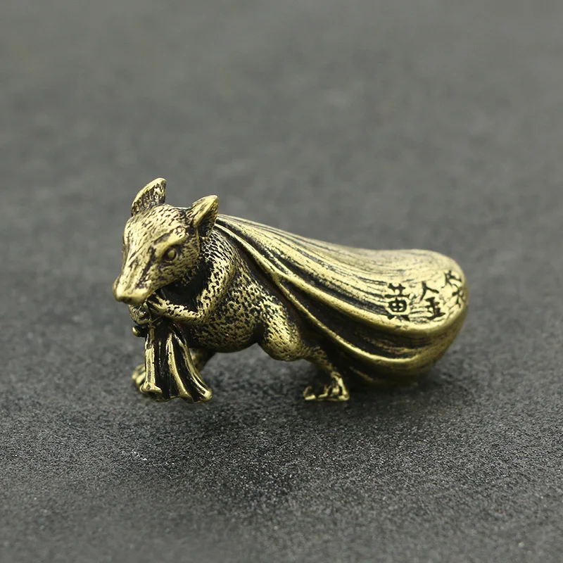 Rat Figurine Медная фигурка крысы, украшение для дома, аксессуары для гостиной, латунные животные, мышь, мешок для денег, бумажный вес, фэн-шуй, настольные украшения - Цвет: Rat Figurine