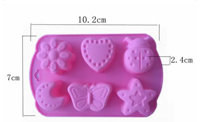 Силиконовая форма для торта с 6 отверстиями луна звезды Бабочка Жук любовь сделай