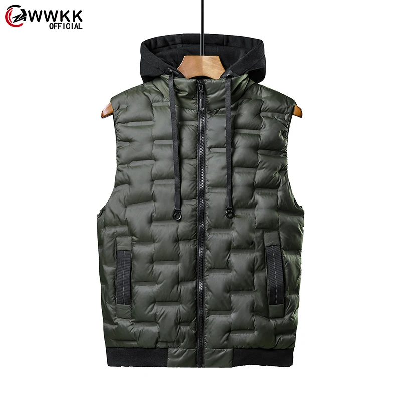 

Жилет мужской, без рукавов, с капюшоном, на хлопковой подкладке, для зимы, 2020