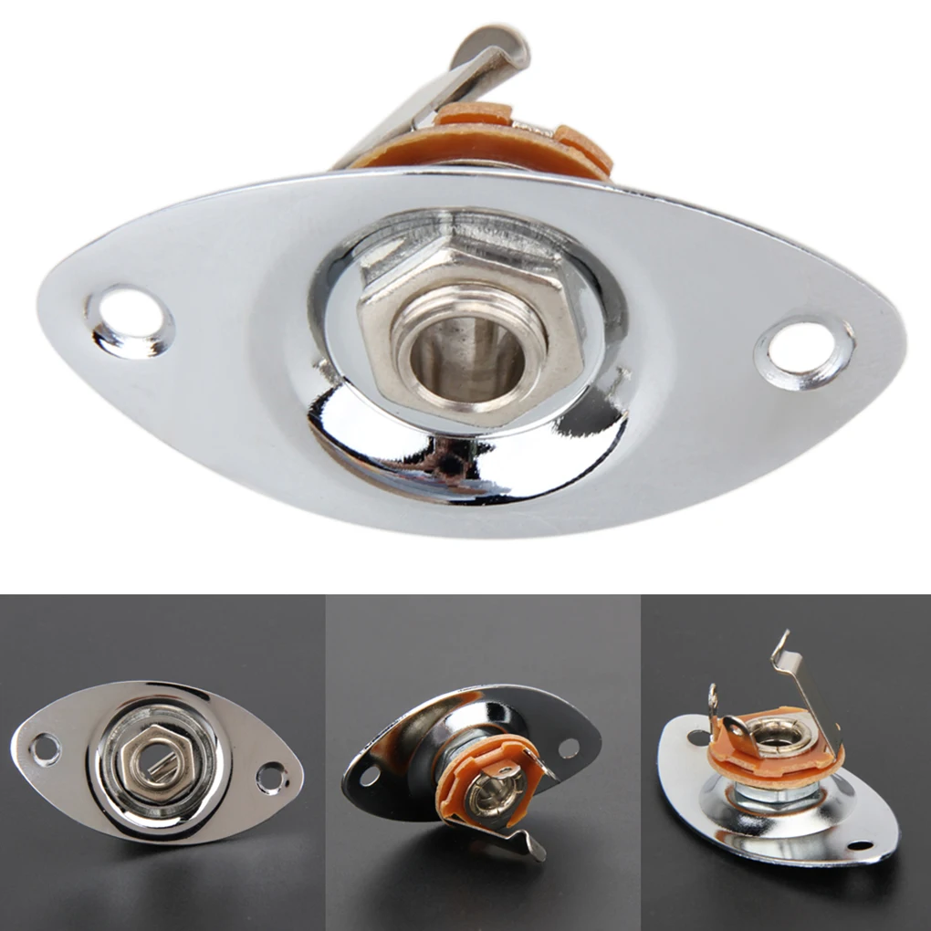 universal elektrische gitarre jack panel 635mm 14 oval überzog stecker port mount kit musik instrument zubehör free global shipping