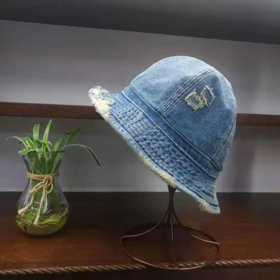 

Panam Cowboy Denim Bucket Hats Women and Men Panama Outdoor Hip Hop Hat Retro Washed Denim Girl Fisherman Hat Street Merchandise
