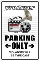 producer parking only metal novelty sign metal sign look vintage style metal sign 8x12 inch