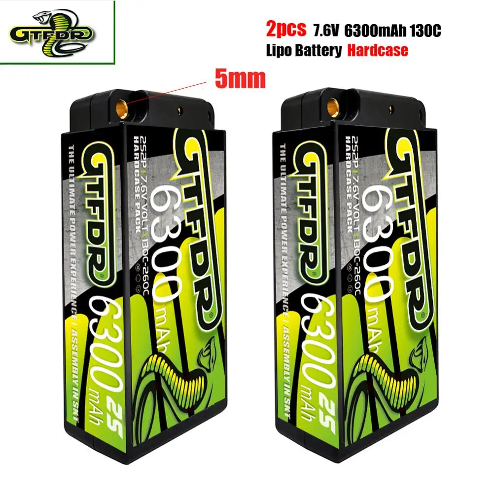 gtfdr lipo battery 2s short hv 76 v 6300mah 130c 5mm bullet competition короткий комп