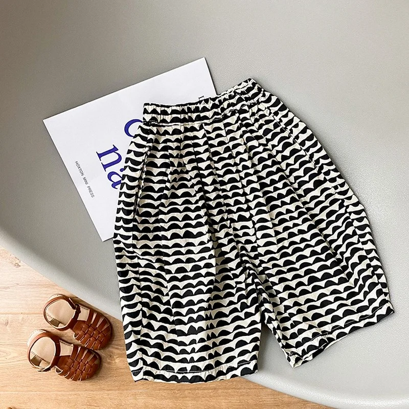 

Girls clothing set new summer kids sleeveless cotton vest thigh trousers 2 pcs clothes suit