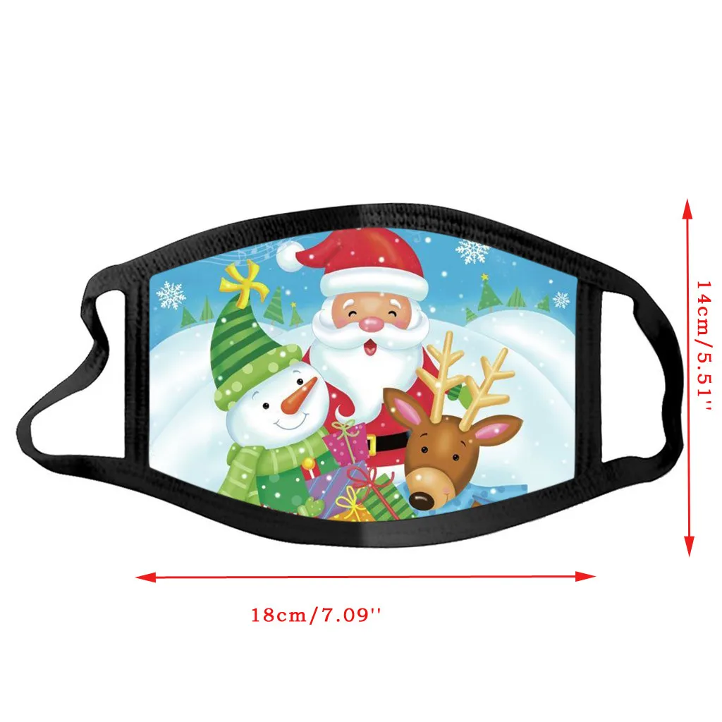 

Unisex Adult Merry Christmas Print Breathable Reusable Washable Protective Comfortable Face Mask mascarilla reutilizable /29