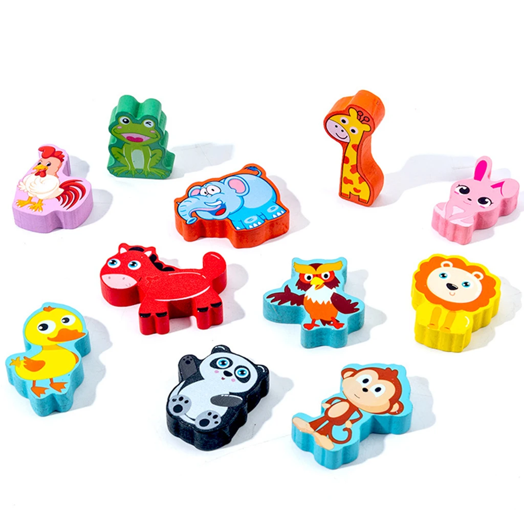 

Wooden Blocks Puzzle Toddlers Preschool Education for Kid Early Learning