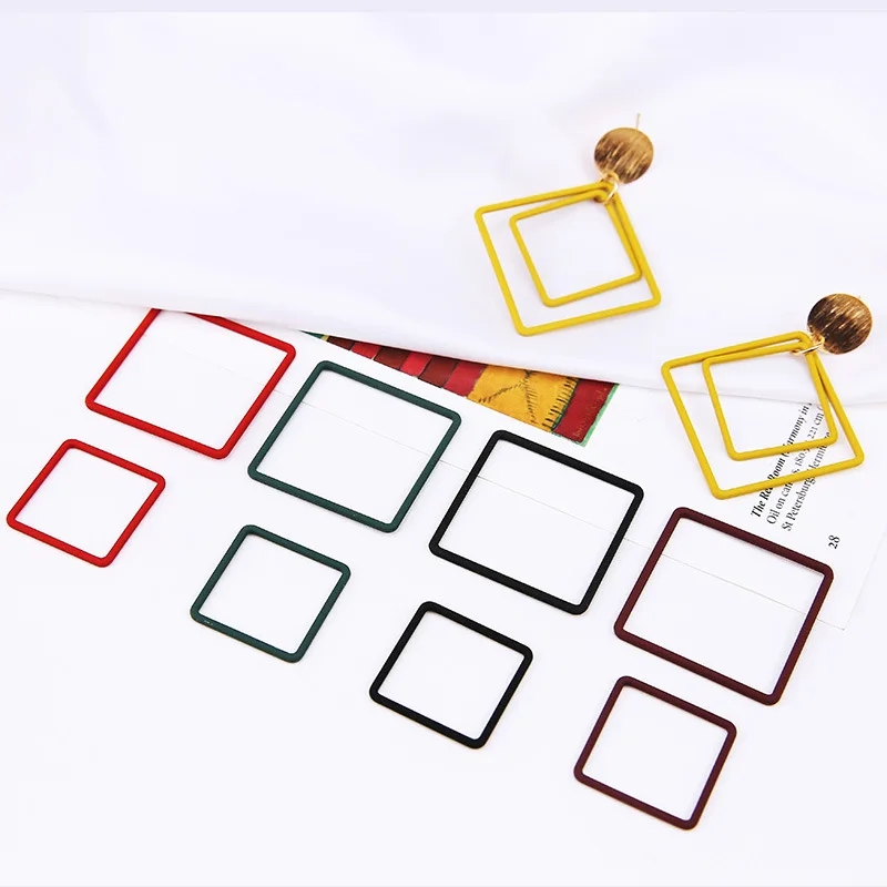 

10pcs Metal Spray paint Hollow out Plated Eardrop Accessories Pendant Earring Necklace Charms Diy Making Material Jewelry