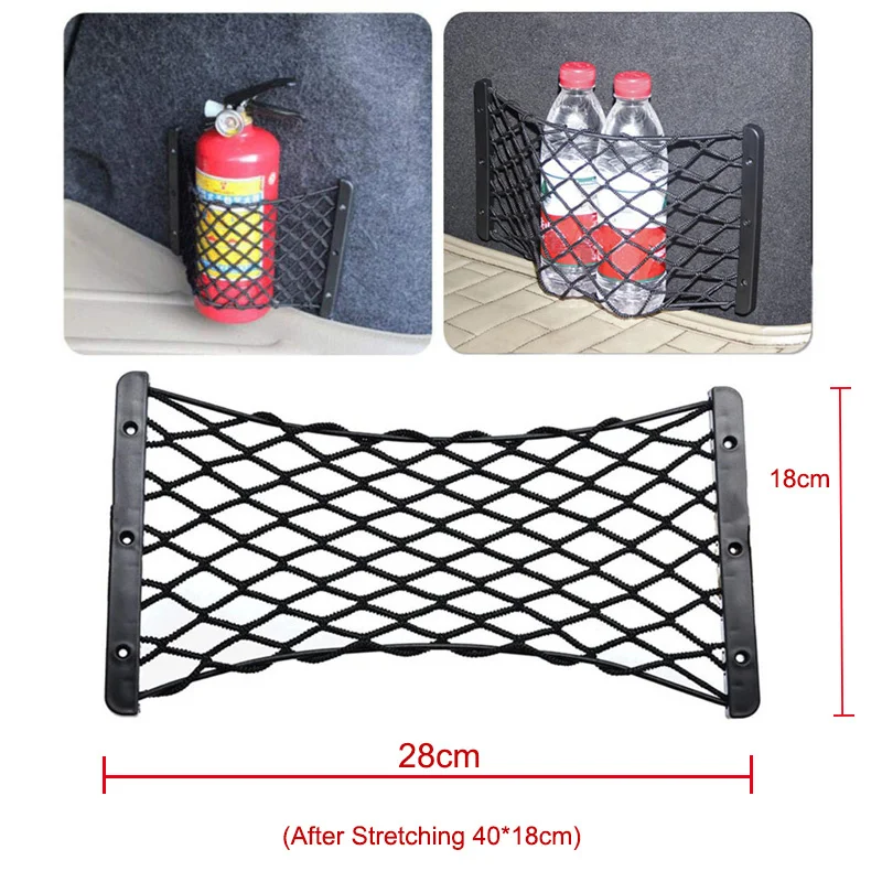 Автомобильный багажник сетчатый карман 28x18 см фиксированной багажник Организатор Эластичный авто Интерьер Огнетушитель блок Сеть Сумка-держатель для бутылки блокнот а6 100л лин joy book агат иск кожа тонир блок скругл углы горизонт резинка карман инд уп