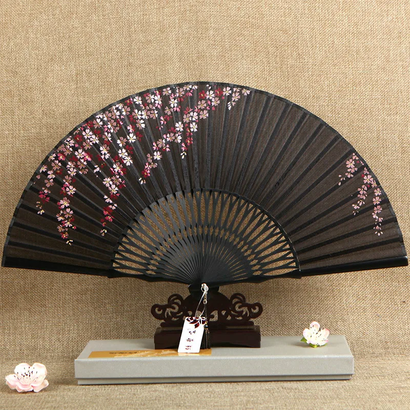 Женские вееры японский Шелковый Вислоухий ручной веер китайский стиль