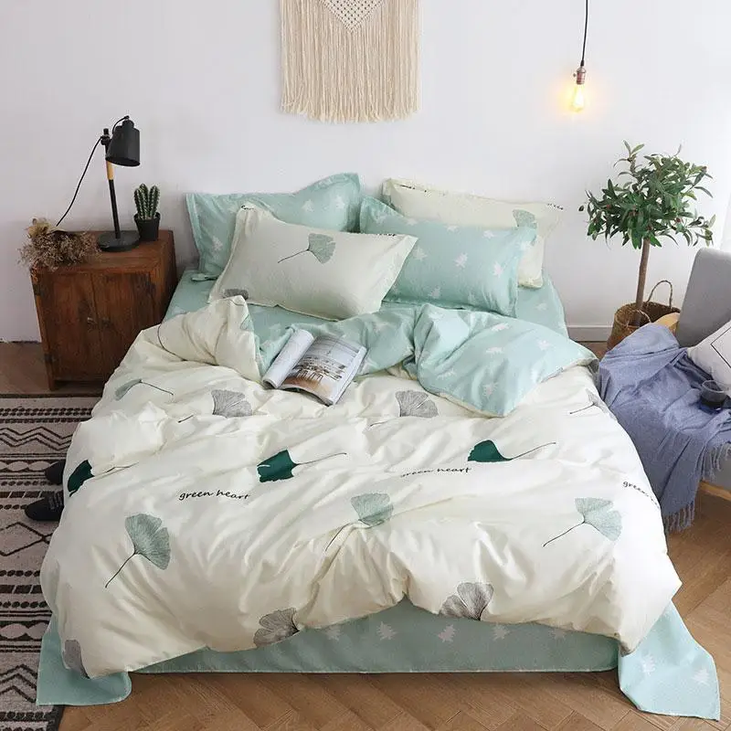 

30 Leaves Tree Printed Bed Cover Set Cartoon Duvet Cover Adult Child Bed Sheet and Pillowcase Comforter Bedding Set