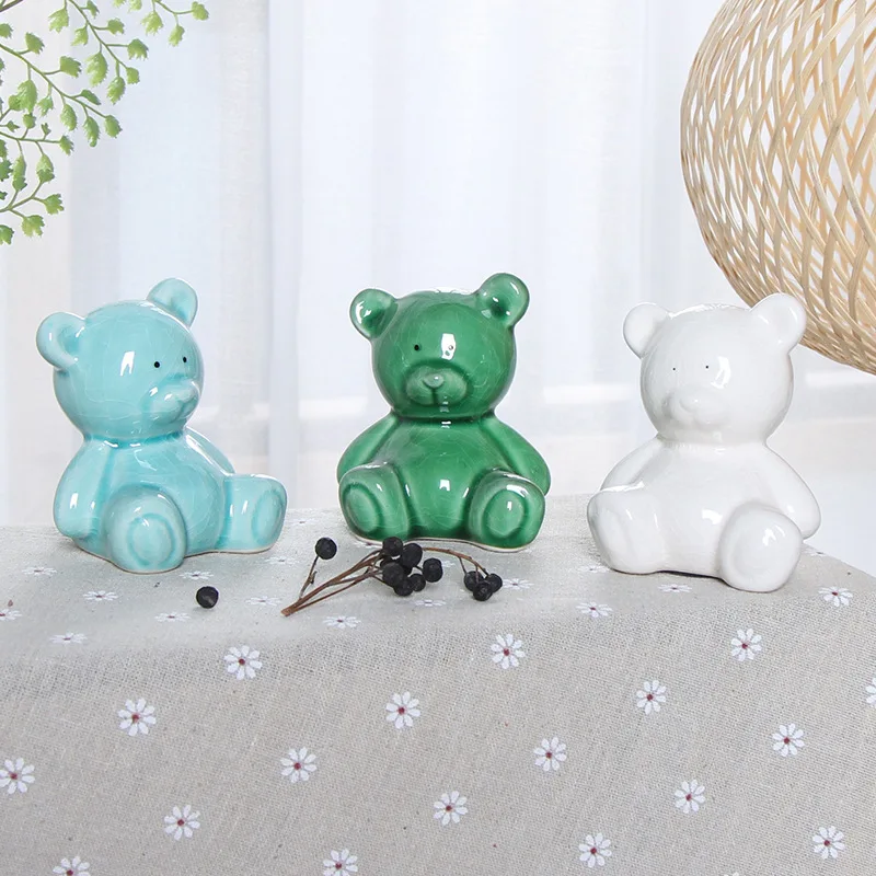 Керамическая Мини копилка с изображением милого медведя украшения для подарка