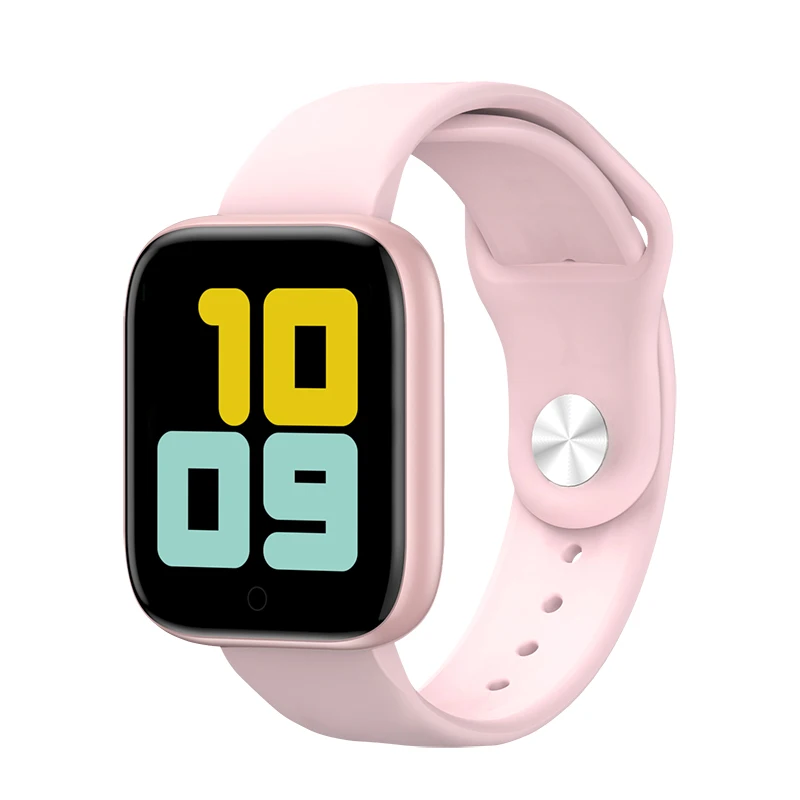 Pink T85 Смарт-часы с цветным экраном, спортивный браслет с сердечным ритмом и кислородом для измерения артериального давления, музыкальный фитнес-браслет - Цвет: Pink
