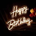 Неоновая вывеска на день рождения для украшения стен светодиодный неоновая светильник вывеска для подарка на день рождения, украшения для вечеринки, спальни и двора