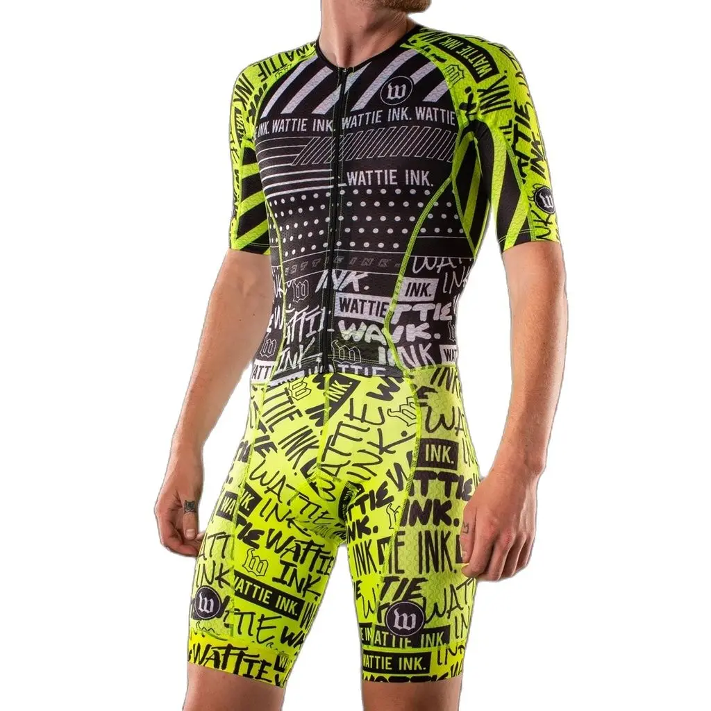

2020 Wattie Ink Triathlon Jersey Skinsuit Cycling Mens Bicycle Sports Ciclismo Body Set Splash Clothes MTB Speed Suit Jumpsuit