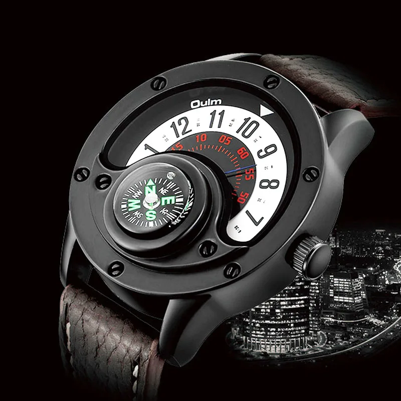 2020 мужские часы Топ люксовый бренд Oulm модные креативные спортивные кожаный