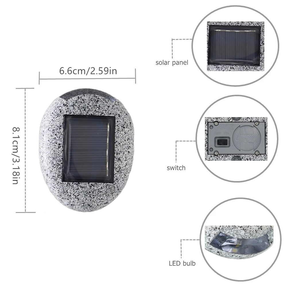 Солнечный садовый светильник Открытый Светодиодный Lmitate камень для украшения