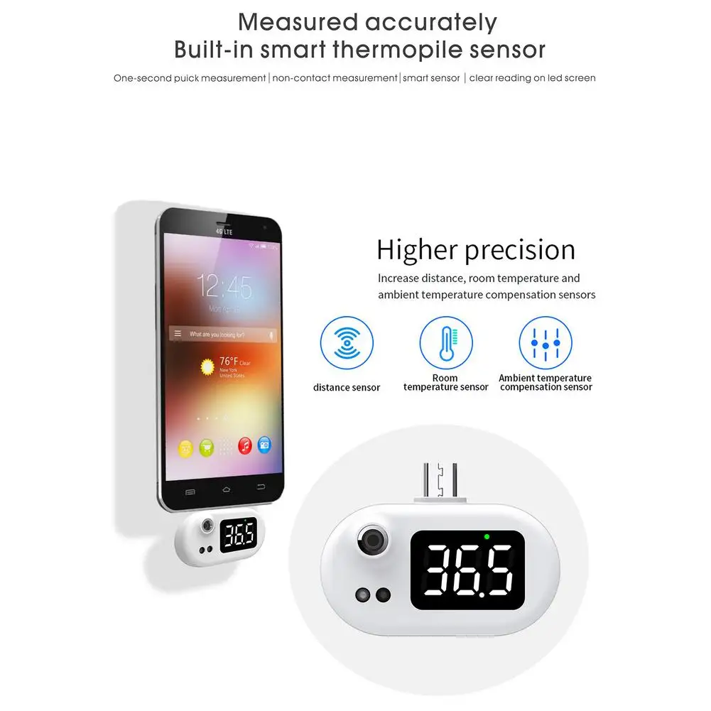 Мобильный телефон USB Смарт термометр Портативный Бесконтактный инфракрасный для