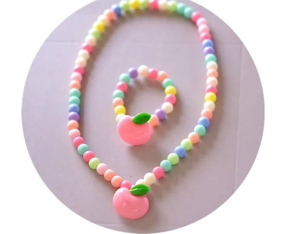 

Children cartoon new jewelry Princess Pendant Necklace ear clip set