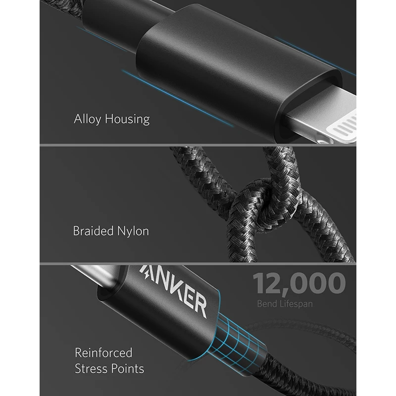 Кабель USB C/Lightning для iPhone 11 Pro/X/XS/XR / 8 Plus/AirPods Pro USB-C фута | Мобильные телефоны и