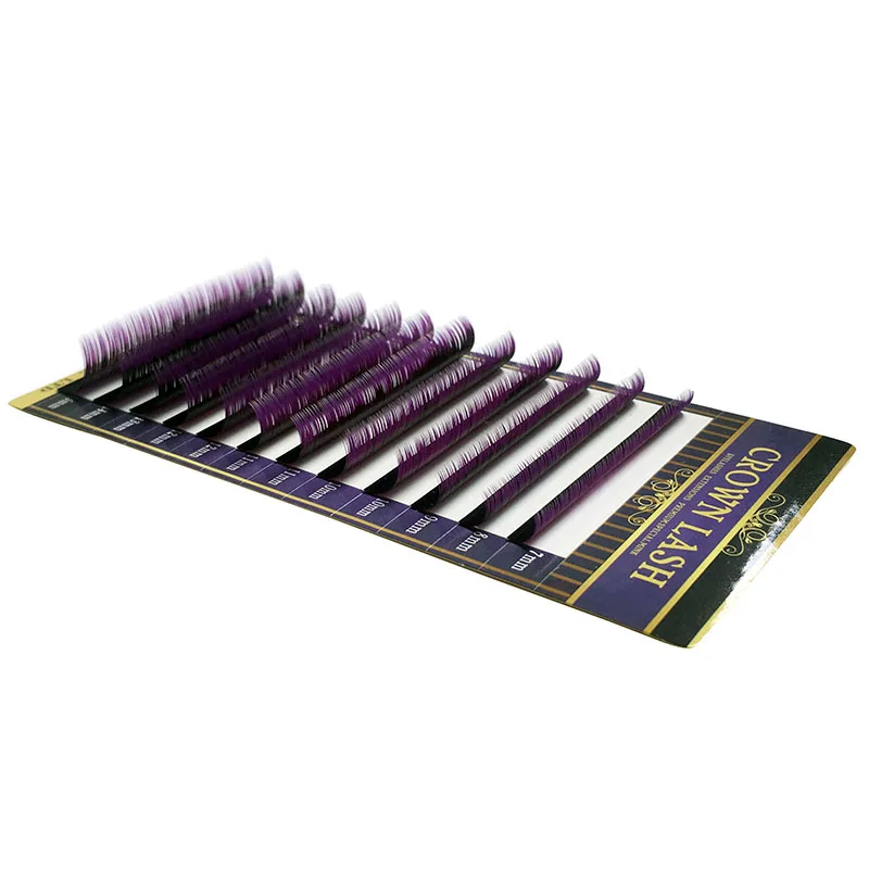 CrownLash 2tone color Ombre Фиолетовый C D-0.10 0,15 7-15 мм двойной цвет фиолетовый объем наращивание ресниц