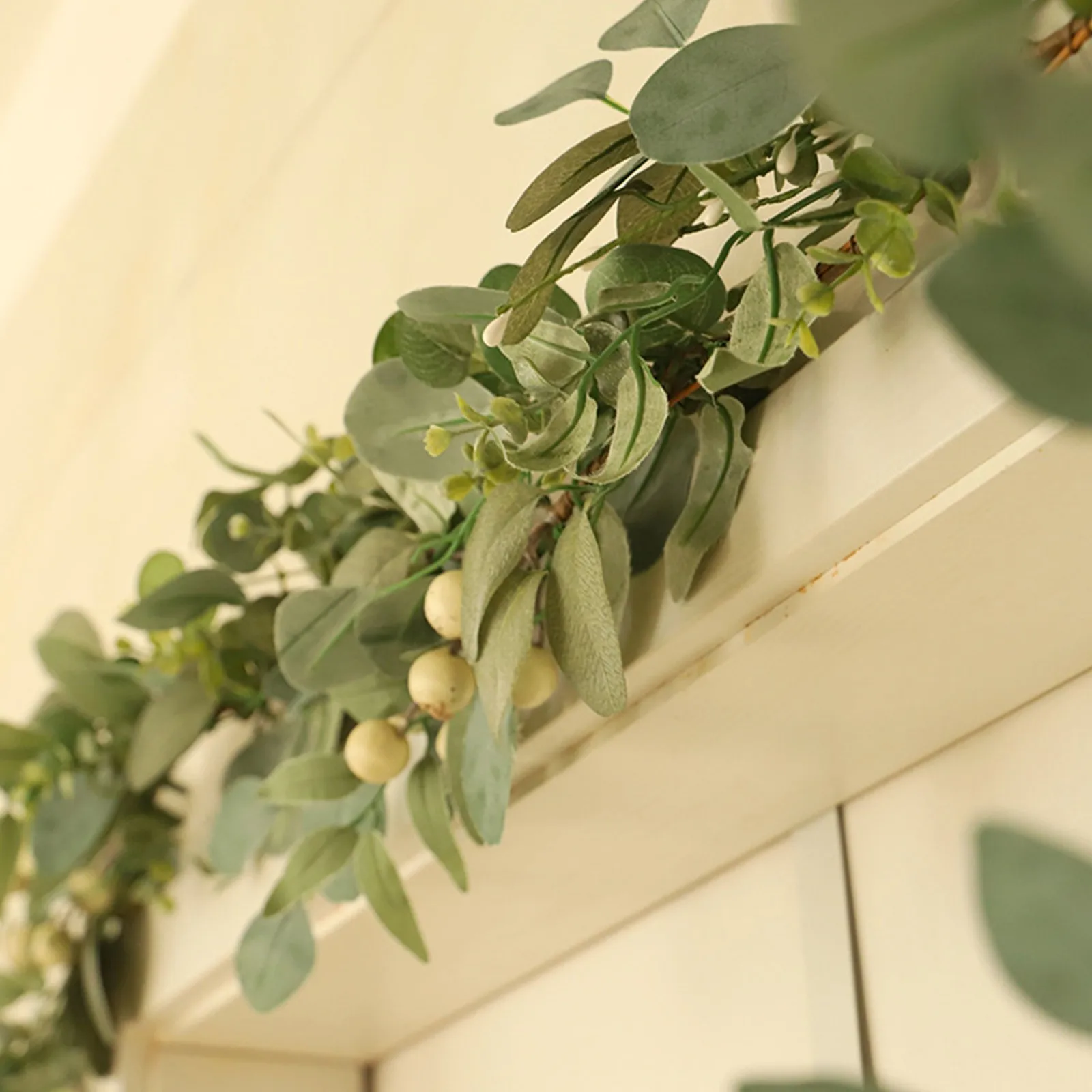 

Ginkgo eucalyptus Artificial Rattan Artificial Plants Door Wall Hanging Decor Home Spring Decoration Garden Accessories Wedding