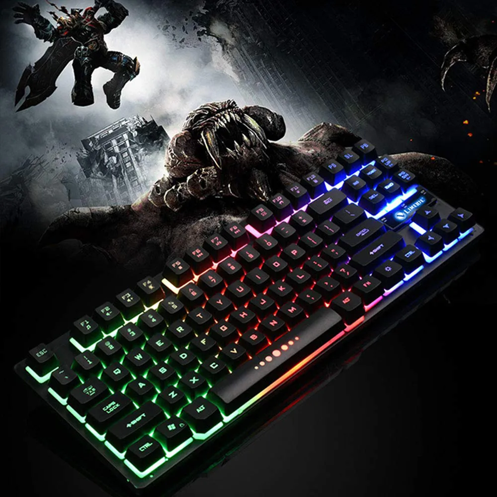 Механическая игровая клавиатура RGB подсветка Радуга переключение света usb-клавиатура плавающая кнопка дизайн
