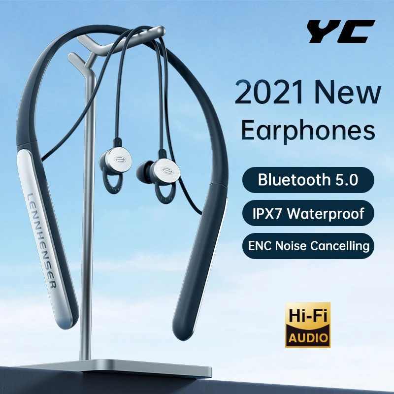 Беспроводные наушники YC Bluetooth Hi Fi бас ENC шумоподавляющая гарнитура спортивные