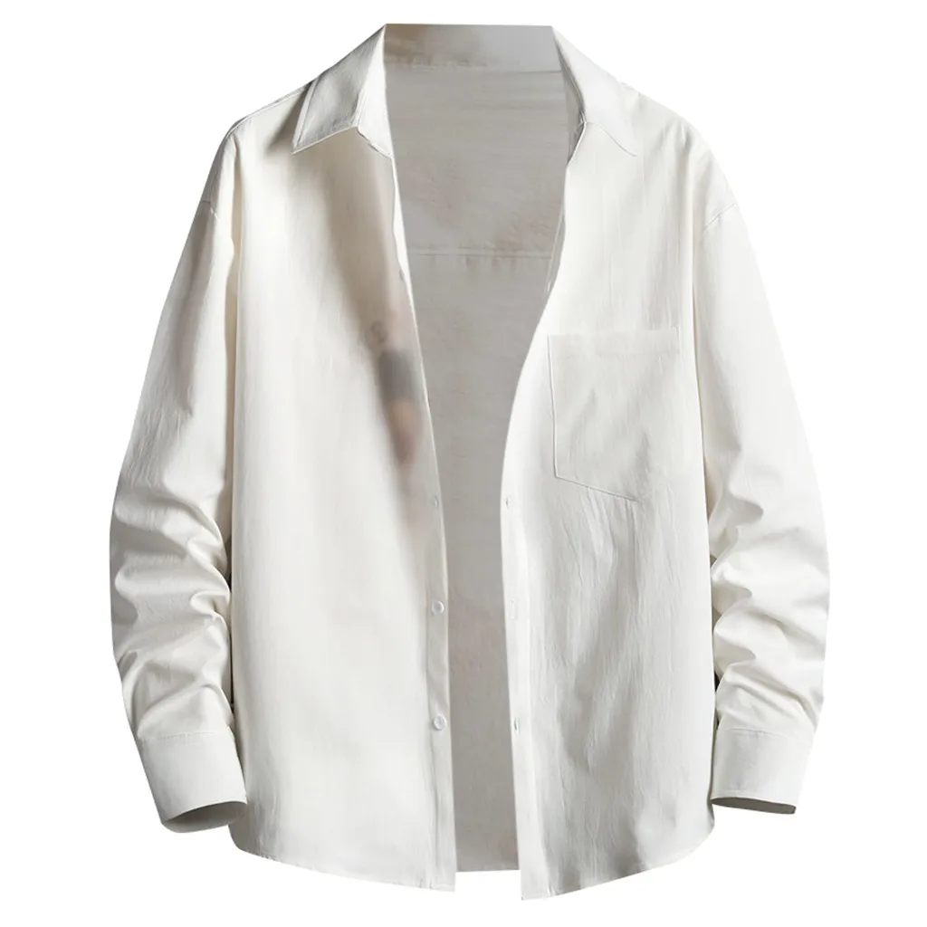 Мужская весенне-Летняя Повседневная тонкая рубашка с принтом и длинным рукавом