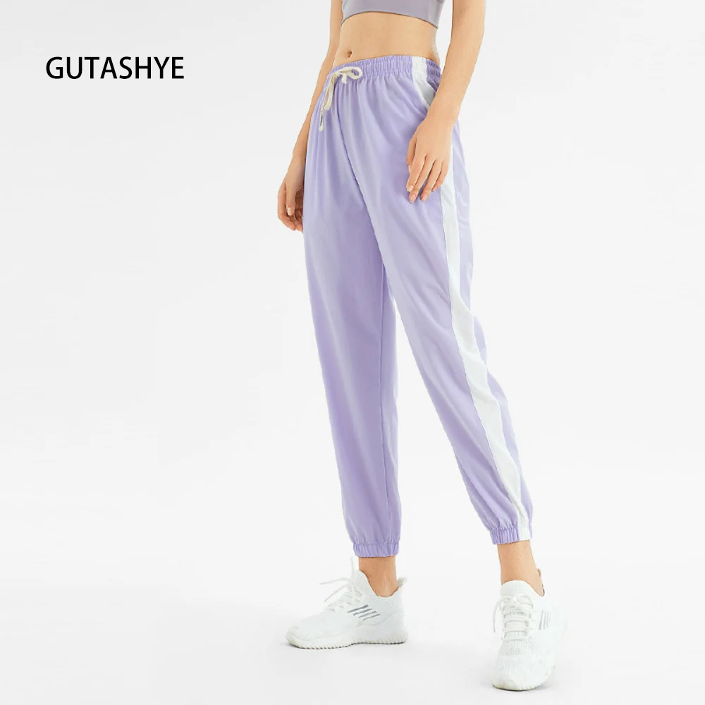 

GUTASHYE 2021 New Sport Jogging Pants Women Outdoor Gym Running Sportswear Loose Training Pants Sweatpants With Zip Pocket