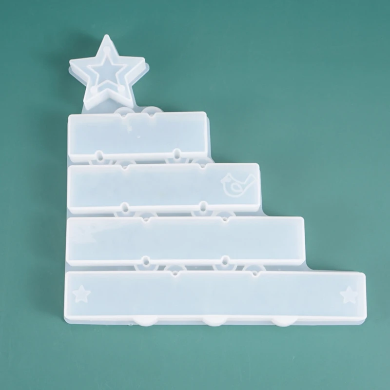 

Crystal Epoxy Resin Mold Holiday Christmas Theme Listed Pendant Silicone Mould E15E