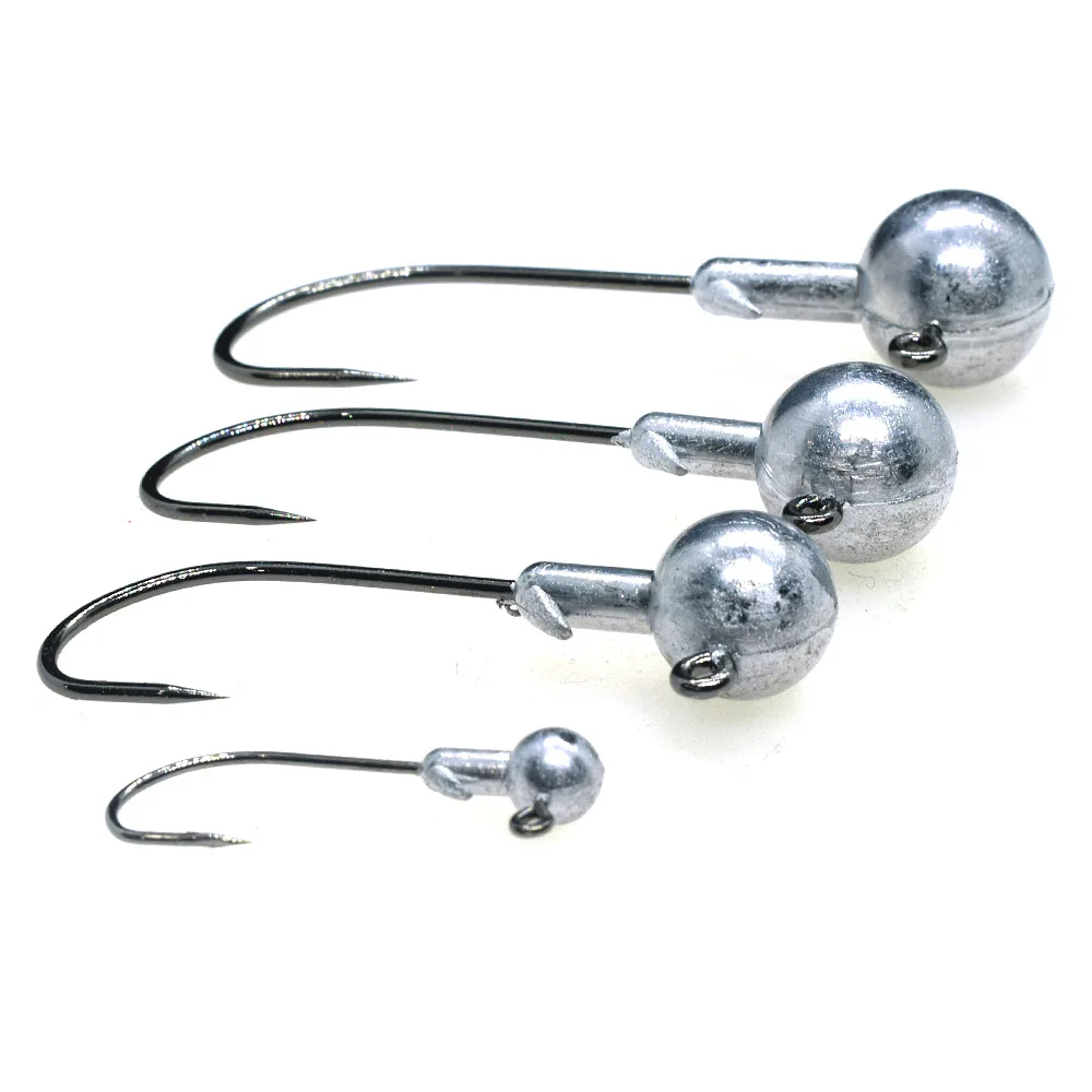 5 шт./лот круглый Jig Head 1g/2g/5g/7g/14 г/20 г свинцовая блесна головки углерода бронзовых