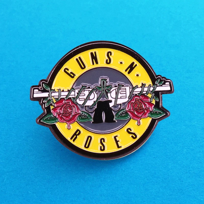 Брошь с эмалью в виде рок-музыки Guns N Roses металлическая брошь на лацкан броши