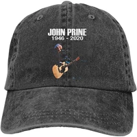 john prine hat unisex fashion retro adjustable denim hat baseball cap black