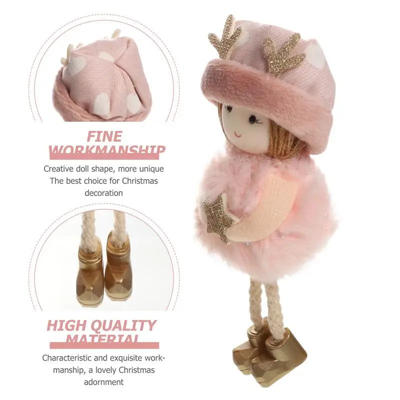 

1Pc Christmas Plush Angel Small Hanging Decor Lovely Doll Christmas Tree Pendant