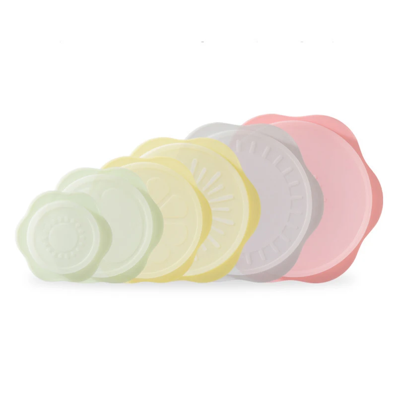 

6Pcs Reusable Silicon Stretch Lids Universal Lid Silicone Food Wrap Bowl Pot Lid Silicone Cover Pan Cooking Kitchen Lids Gadgets