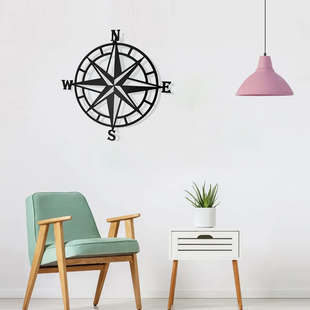 

Compass Mural Decor Metal Wall Art Plaque Decoration Ornament Living Room Metal Sign Decoration For Living Room Kitchen Decor