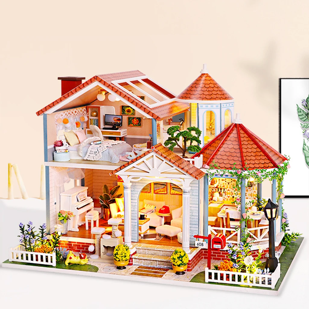 

DIY Handcraft Wood Dollhouse Furniture Kit Miniature Cottage Puzzles Toy