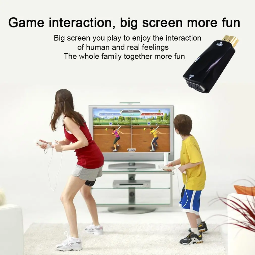 1080P HDMI Мужской к VGA Женский адаптер видео конвертер с аудио выходом | Электроника