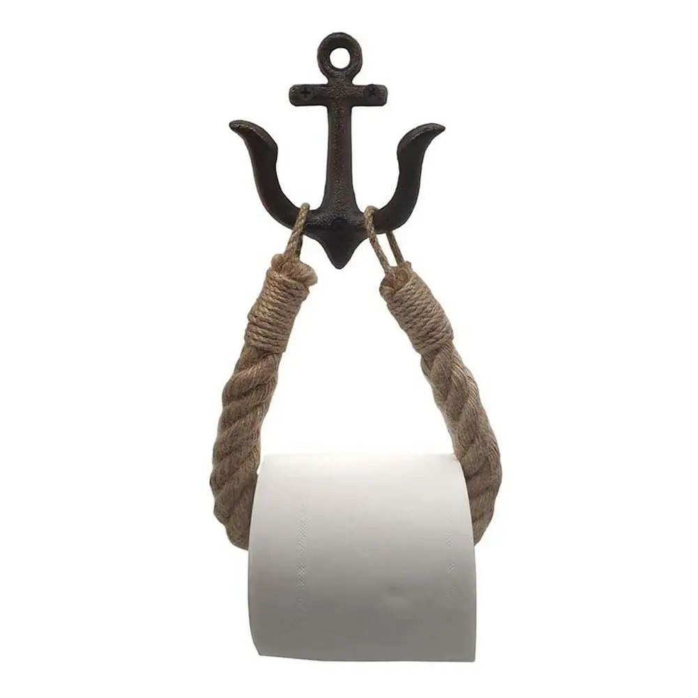 

1 Set Vintage Towel Hanging Rope Toilet Paper Holder Kitchen Bathroom Toilet Paper Holder Storage Rack Wall Mounted with Screw