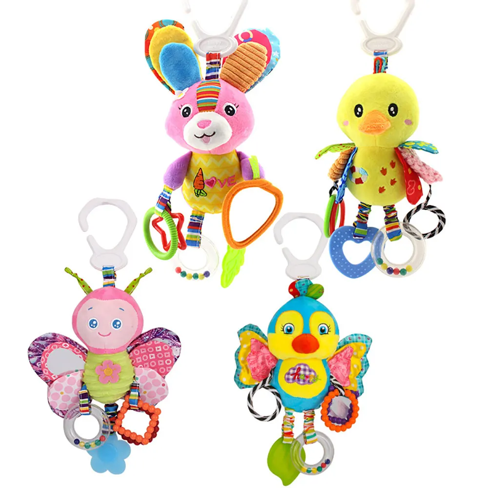 

Baby Stroller Car Seat Ringing Stuffed Plush Animals Baby Toy Cute Crib Cot Pram Hanging Rattles For Education Baby Rattle Toy