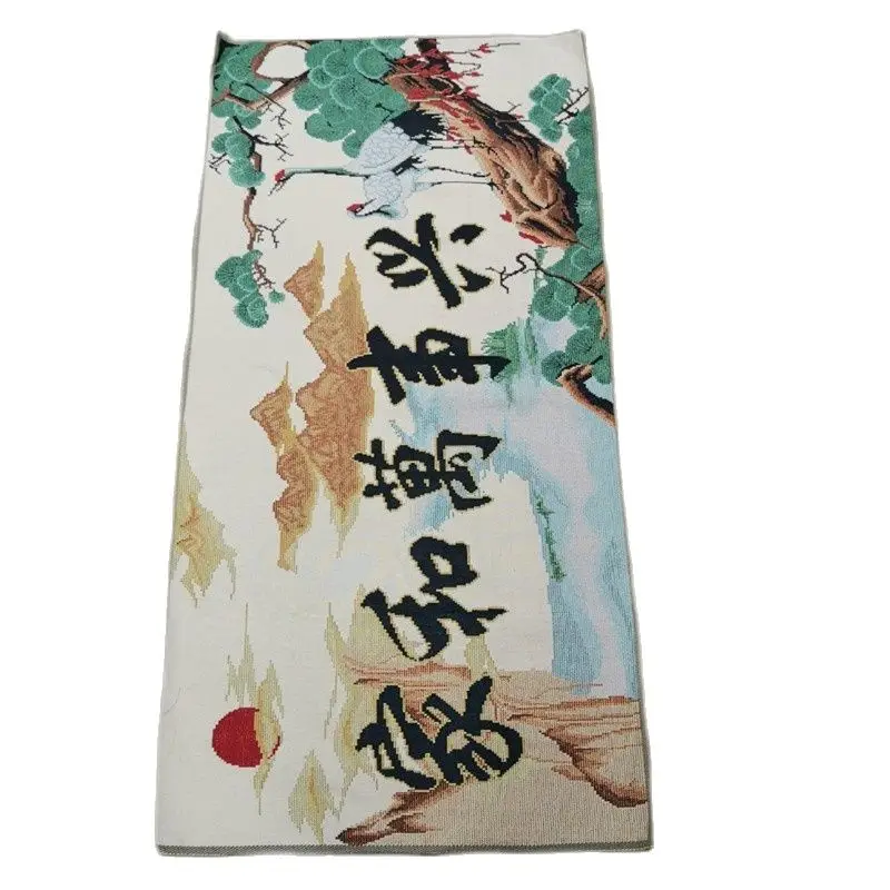 Китайская старая шелковая картина вышивка каллиграфия длиной 120 см | Дом и сад