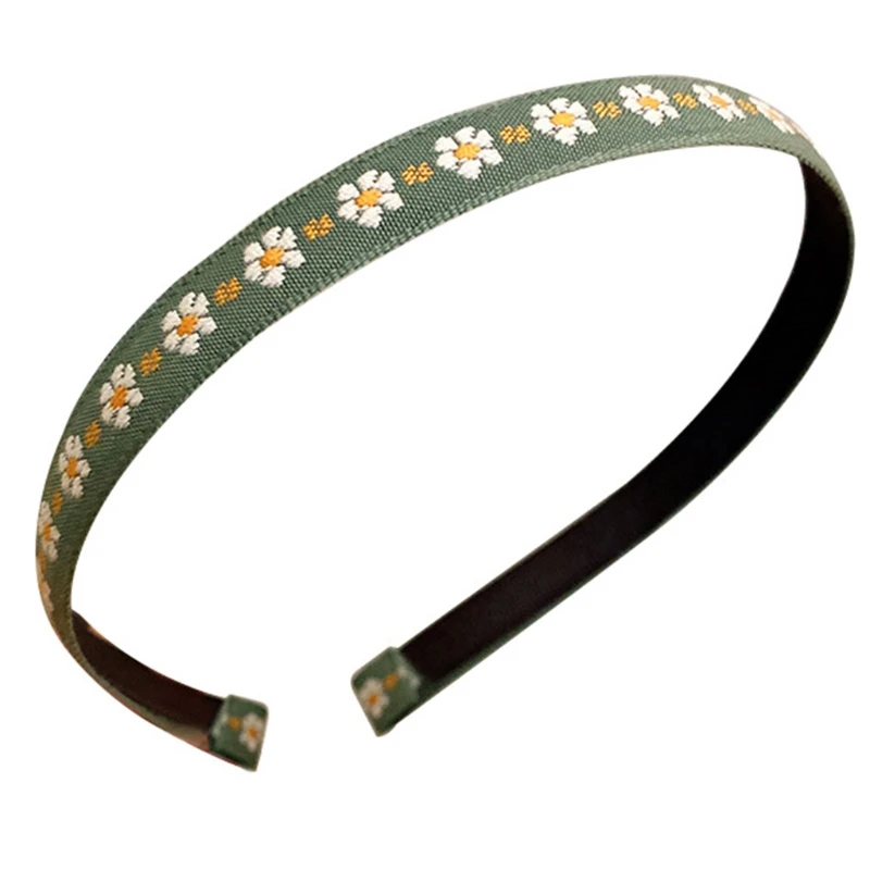 

Summer Embroidered Flower Retro Hairband Headband Women Girls Hair Head Hoop Band Scrunchie Hairbands Headdress Accessories LX9E