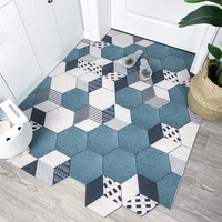 doormat carpet hallway entrance pvc silk loop mat carpet household printed geometric non slip stain resistant plaid pvc mats